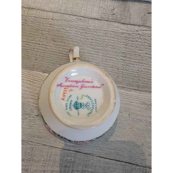 Vintage Staffordshire England Avon Scenes Tea Cup Saucer Side Plate Gold Trim - Picture 11 of 12